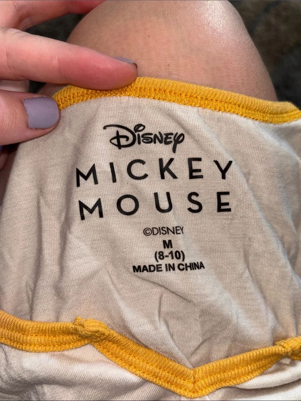 Disney White & Yellow Mickey Mouse Wild West Pajama Tank Top